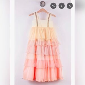 Layered Peach and Pink Dress Girls Size 6